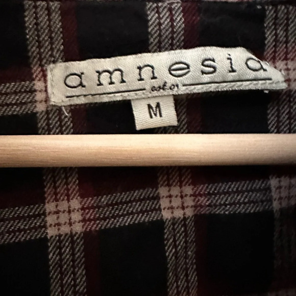 Plaid Button Down Shirt with Hoodie - Picture 4 of 5